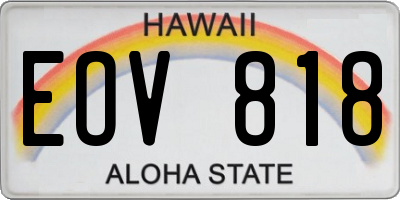 HI license plate EOV818