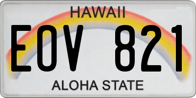 HI license plate EOV821