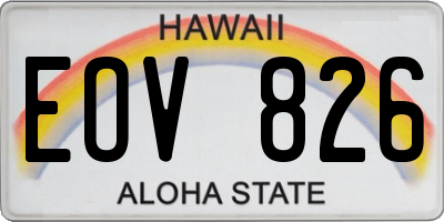 HI license plate EOV826