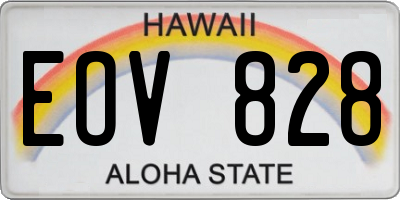 HI license plate EOV828
