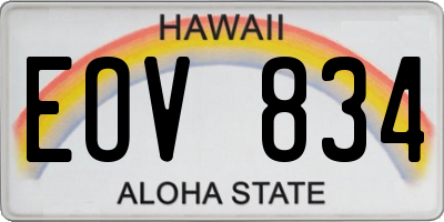 HI license plate EOV834