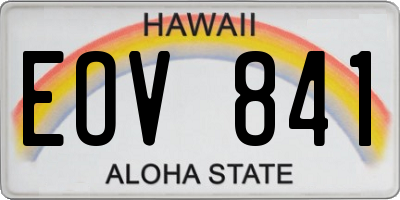 HI license plate EOV841