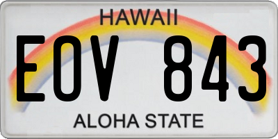HI license plate EOV843