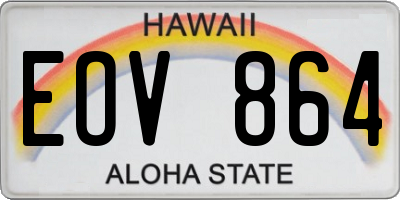 HI license plate EOV864