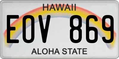 HI license plate EOV869