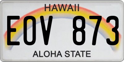 HI license plate EOV873