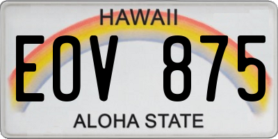 HI license plate EOV875