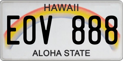 HI license plate EOV888