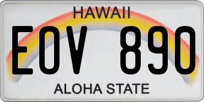 HI license plate EOV890