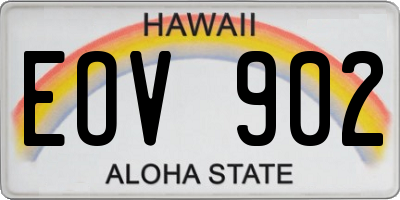 HI license plate EOV902