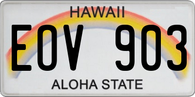 HI license plate EOV903