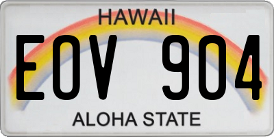 HI license plate EOV904