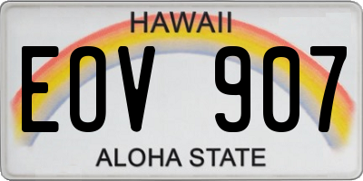 HI license plate EOV907