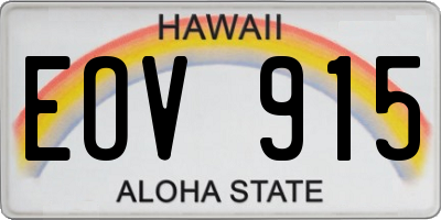 HI license plate EOV915