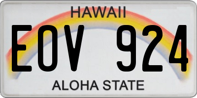 HI license plate EOV924
