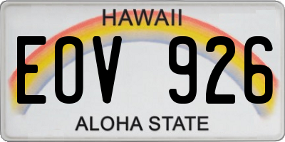 HI license plate EOV926