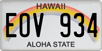 HI license plate EOV934