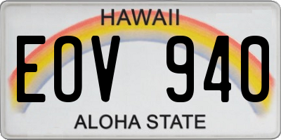 HI license plate EOV940