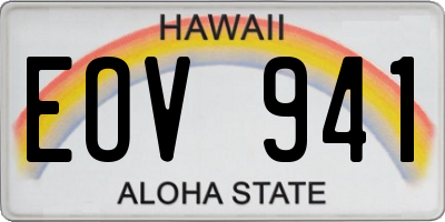 HI license plate EOV941