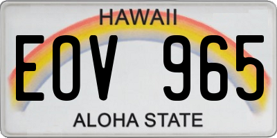 HI license plate EOV965