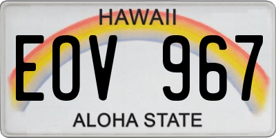 HI license plate EOV967