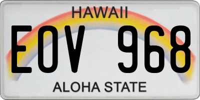 HI license plate EOV968