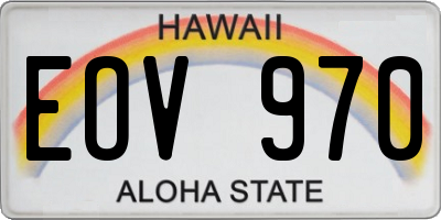 HI license plate EOV970