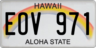 HI license plate EOV971