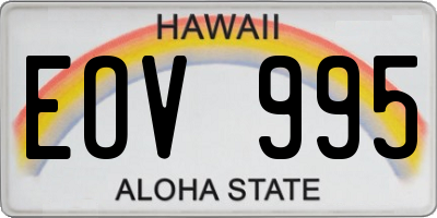 HI license plate EOV995