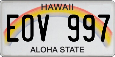 HI license plate EOV997