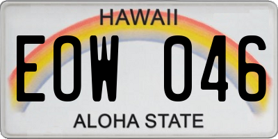 HI license plate EOW046