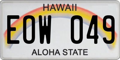 HI license plate EOW049