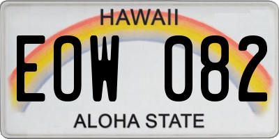 HI license plate EOW082