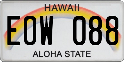HI license plate EOW088