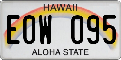 HI license plate EOW095