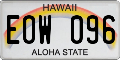HI license plate EOW096