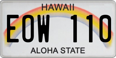 HI license plate EOW110