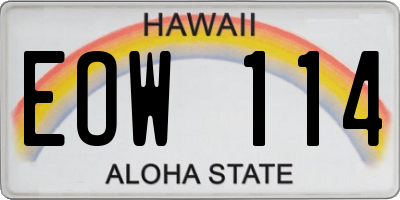 HI license plate EOW114