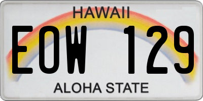 HI license plate EOW129