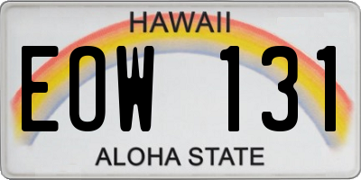 HI license plate EOW131