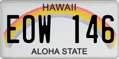 HI license plate EOW146