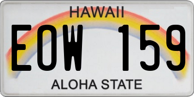 HI license plate EOW159