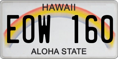 HI license plate EOW160