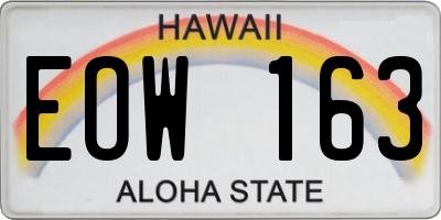 HI license plate EOW163