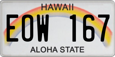 HI license plate EOW167
