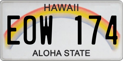 HI license plate EOW174