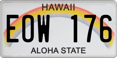 HI license plate EOW176