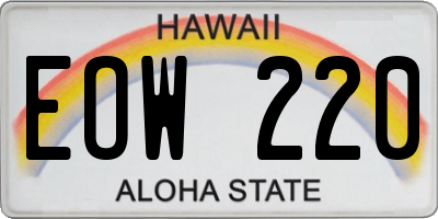 HI license plate EOW220