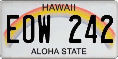 HI license plate EOW242