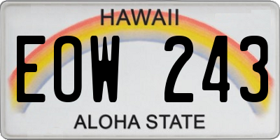 HI license plate EOW243